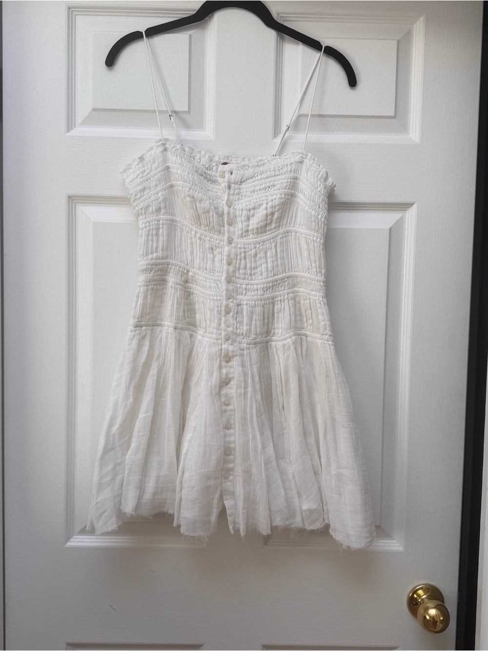 Free People White Ruched Strapless Mini Dress, size XS - Picture 2 of 2